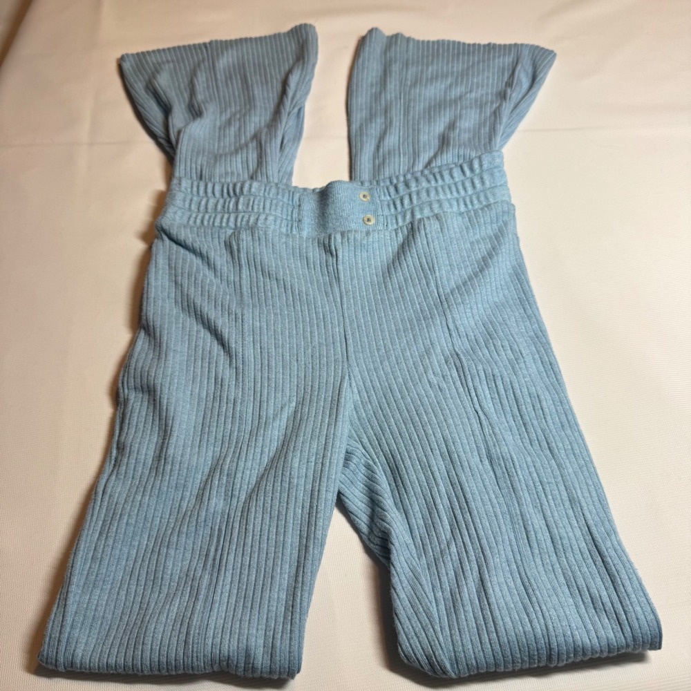 Out From Under Women XS Light Blue‎ Ribbed Flare Leg High Rise Lounge Pants UO